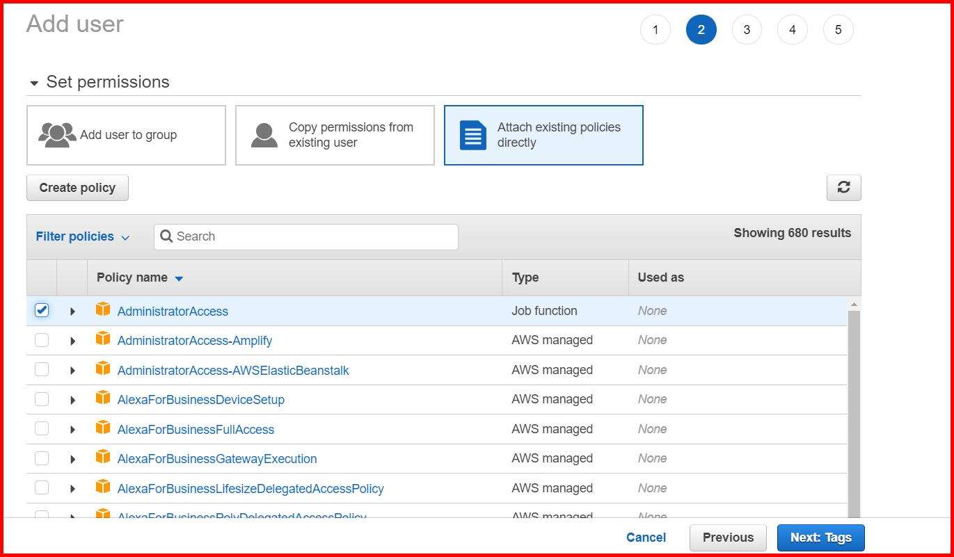 Picture showing the screen for adding permission to the user